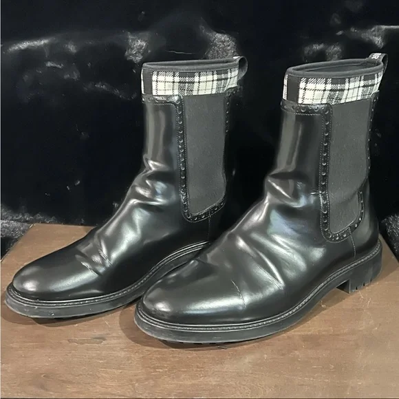 Authentic Christian Dior Tartan D-Order Boots